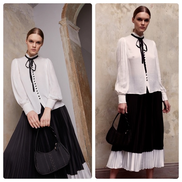 ALICE + OLIVIA Katz Pleated Midi Skirt - Picture 10 of 11